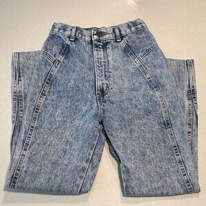 Vintage Chic Acid Wash Mom Jeans Womens High Waist